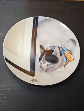 6 Cat Watching A Spider Collectable Plates